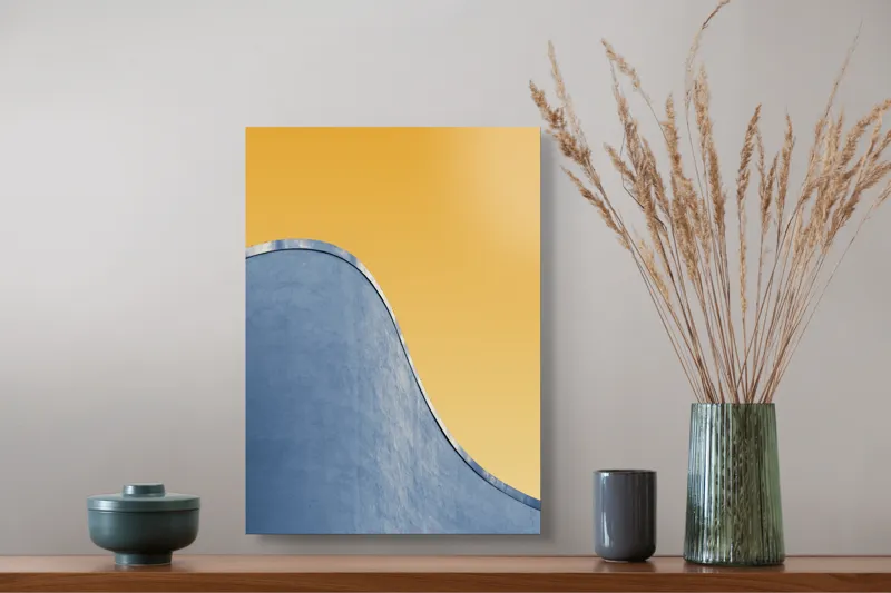 Tablou Canvas Artă Abstractă Urbană Albastru Portocaliu, 39 x 54 cm – poza 3