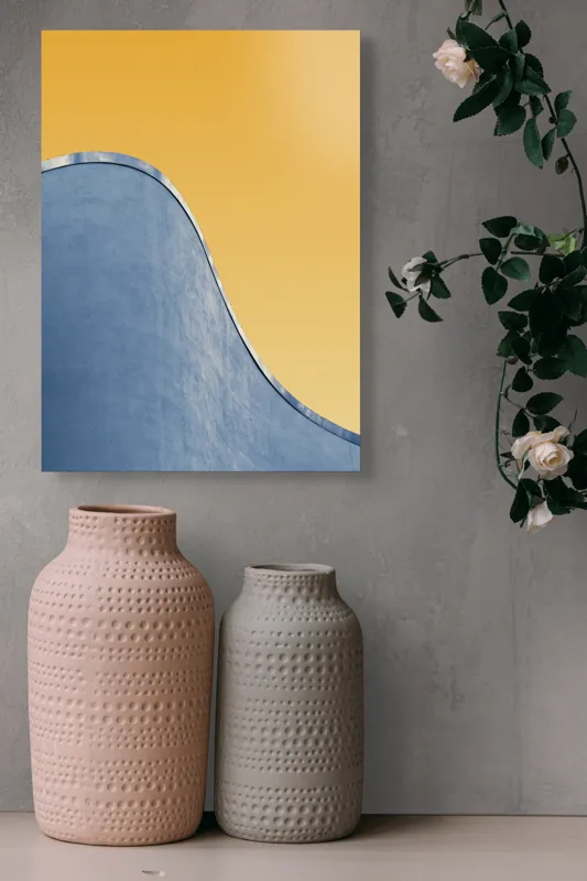 Tablou Canvas Artă Abstractă Urbană Albastru Portocaliu, 39 x 54 cm – poza 6