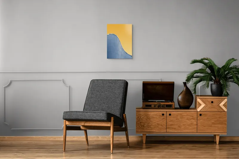 Tablou Canvas Artă Abstractă Urbană Albastru Portocaliu, 39 x 54 cm – poza 8