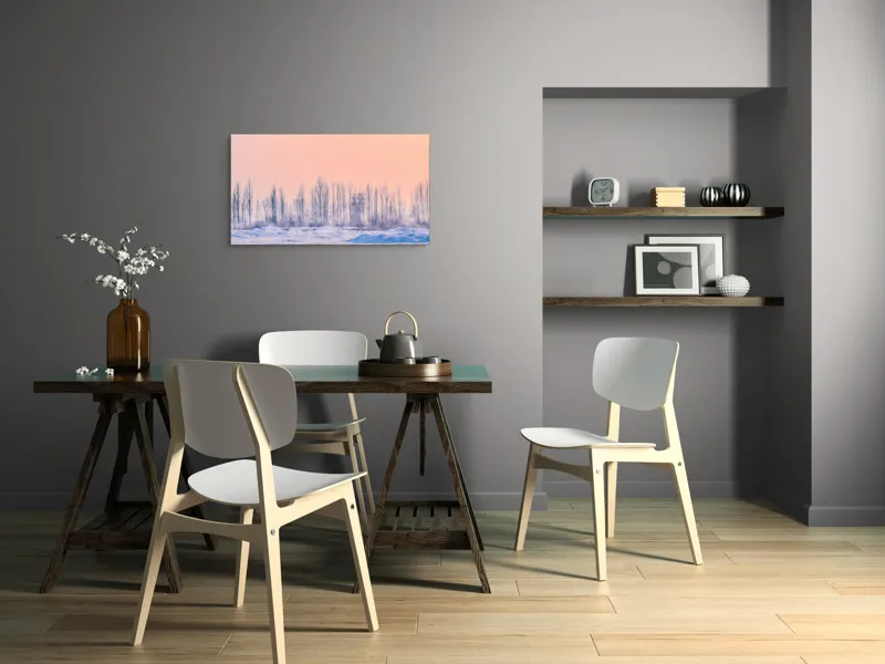 Tablou Canvas Iarna sub Cer Rozaliu decor pentru casă, 90 x 50 cm – poza 3