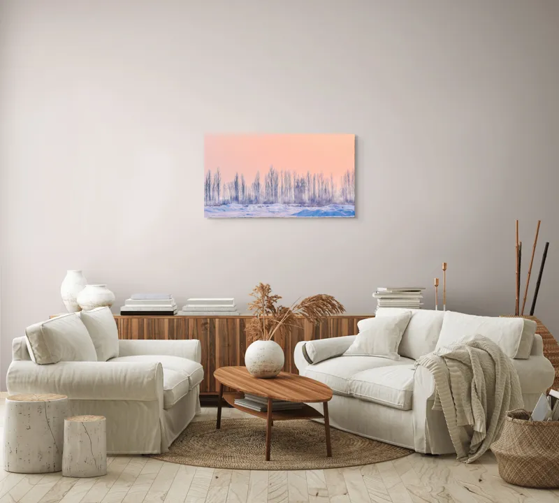 Tablou Canvas Iarna sub Cer Rozaliu decor pentru casă, 90 x 50 cm – poza 4