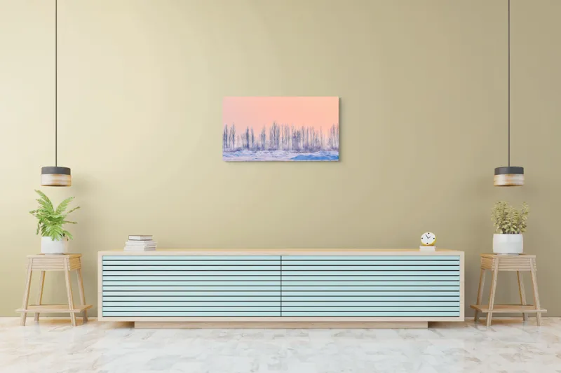 Tablou Canvas Iarna sub Cer Rozaliu decor pentru casă, 90 x 50 cm – poza 5