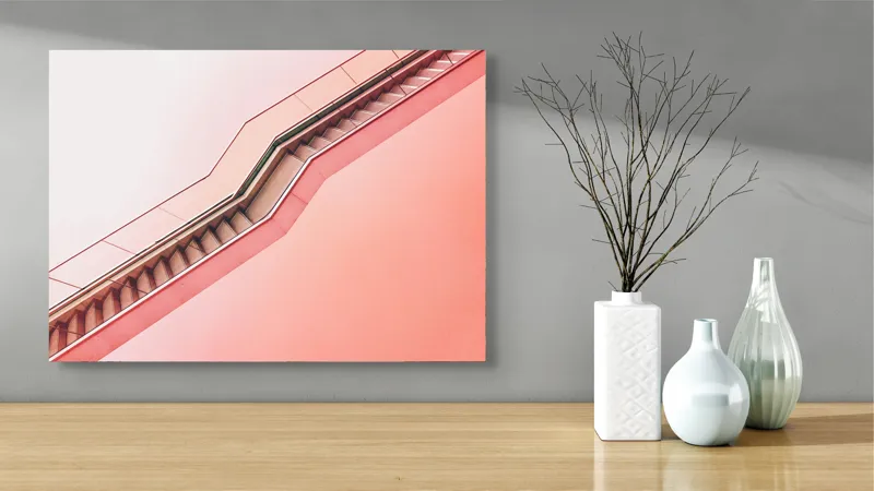 Tablou Canvas Abstract Roz cu simbolistica infinitului, 70 x 50 cm – poza 3
