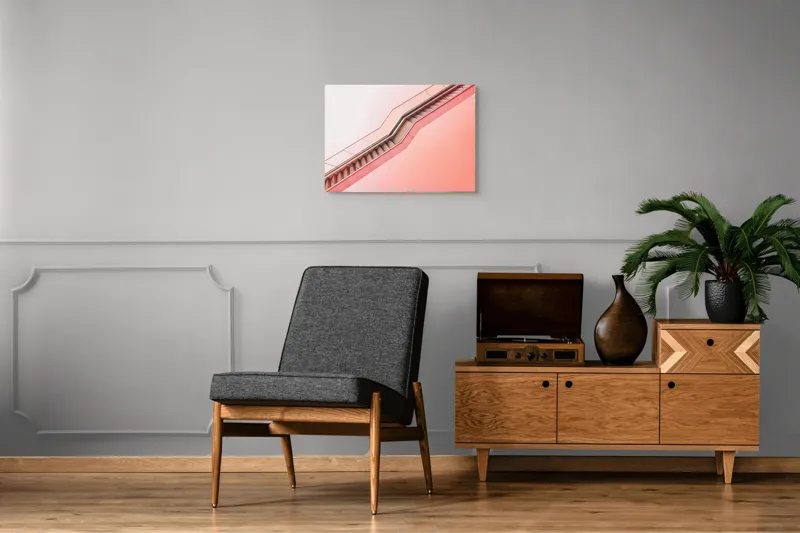 Tablou Canvas Abstract Roz cu simbolistica infinitului, 70 x 50 cm – poza 4