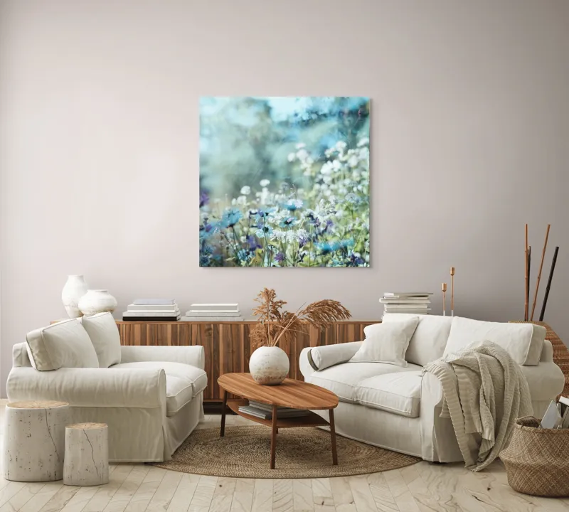 Tablou Canvas cu Print Floral Multicolor pentru Decorarea Locuinței, 100 x 100 cm – poza 3