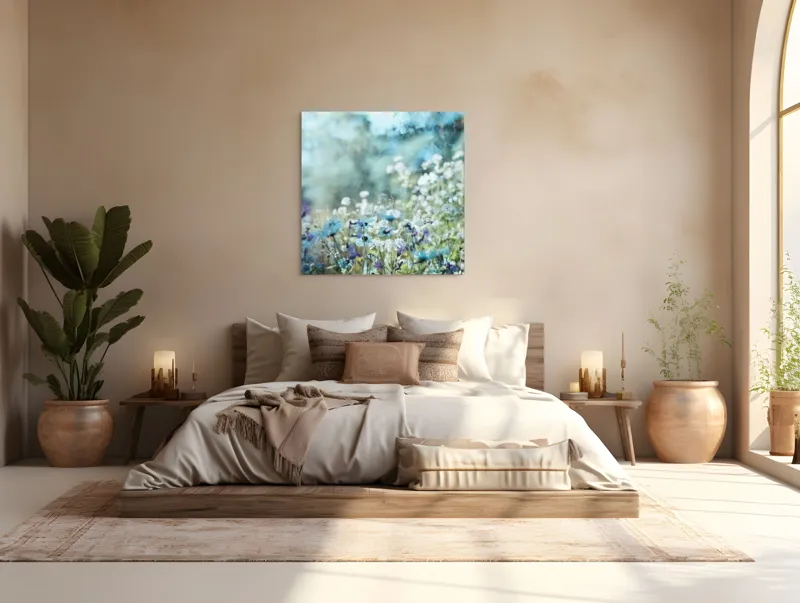Tablou Canvas cu Print Floral Multicolor pentru Decorarea Locuinței, 100 x 100 cm – poza 4