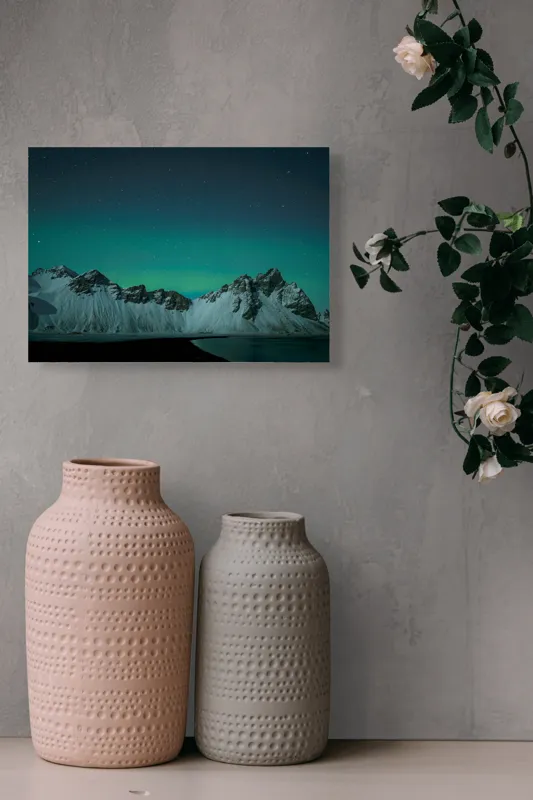 Tablou Canvas Aurora Boreală peste Munți înzăpeziți, 54 x 39 cm – poza 8
