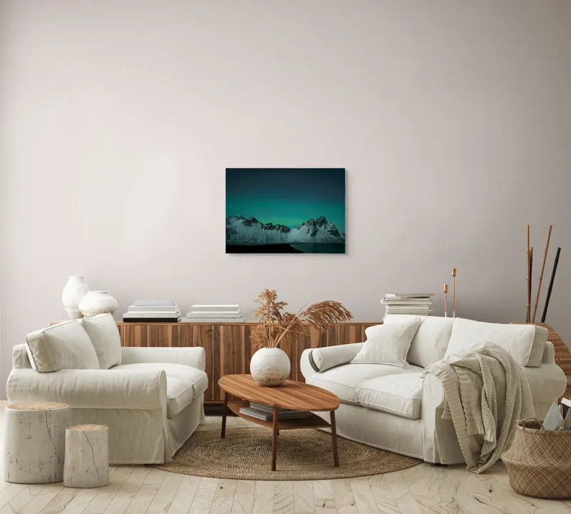 Tablou Canvas Aurora Boreală peste Munți înzăpeziți, 70 x 50 cm – poza 6