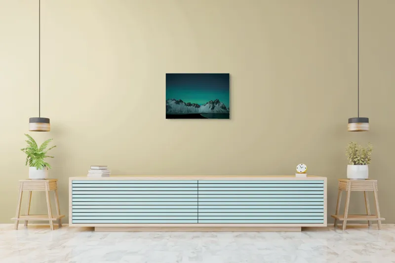 Tablou Canvas Aurora Boreală peste Munți înzăpeziți, 70 x 50 cm – poza 7