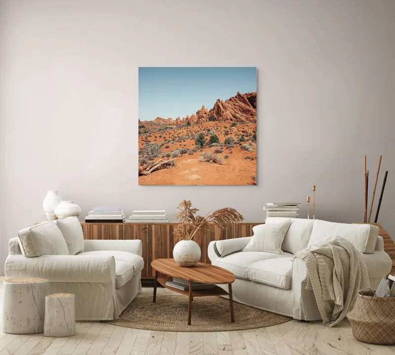 Peisaj desert roșu cer senin, 100 x 100 cm – poza 3