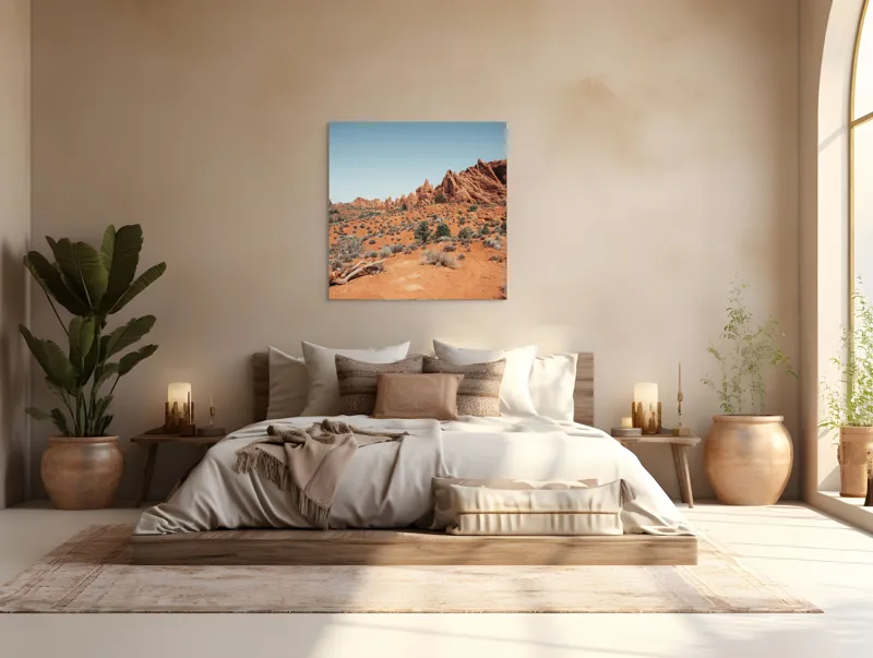 Peisaj desert roșu cer senin, 100 x 100 cm – poza 4