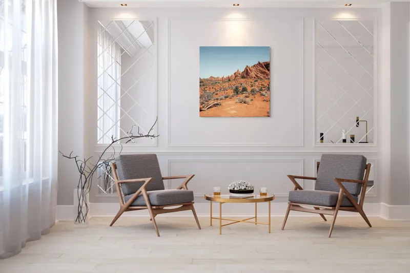 Peisaj desert roșu cer senin, 100 x 100 cm – poza 7