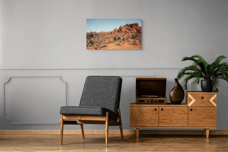 Peisaj desert roșu cer senin, 90 x 50 cm – poza 6