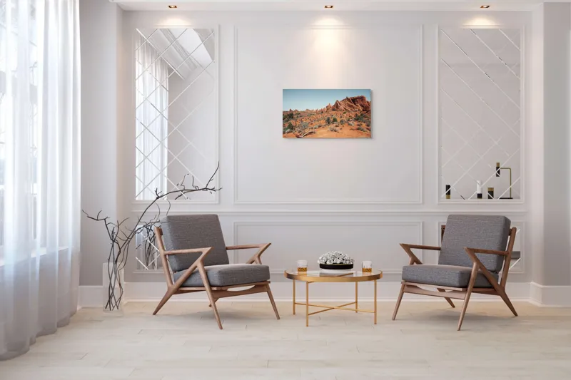 Peisaj desert roșu cer senin, 90 x 50 cm – poza 7