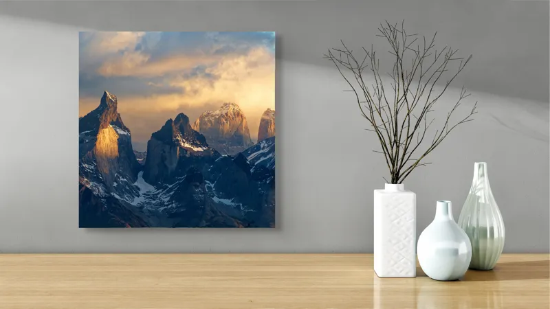 Peisaj Montan la Apus Cald, 50 x 50 cm – poza 3