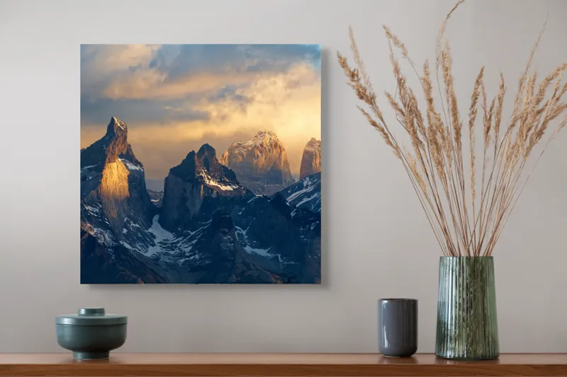 Peisaj Montan la Apus Cald, 50 x 50 cm – poza 4