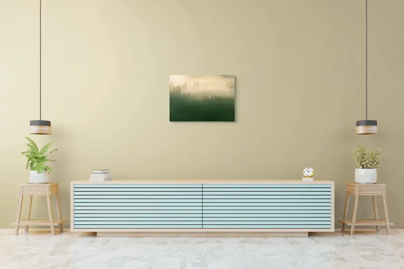 Tablou Canvas Pădure Încețoșată Verde și Galben, 70 x 50 cm – poza 7
