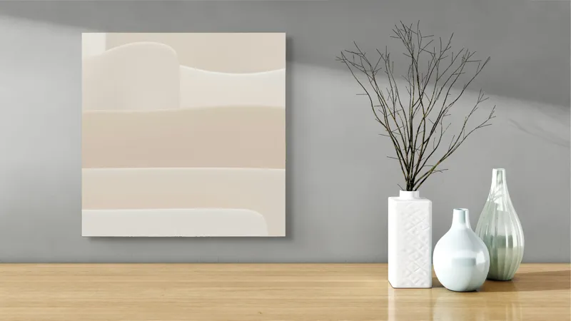 Tablou Canvas Valuri de Lumină și Umbre Design Abstract Modern, 50 x 50 cm – poza 3