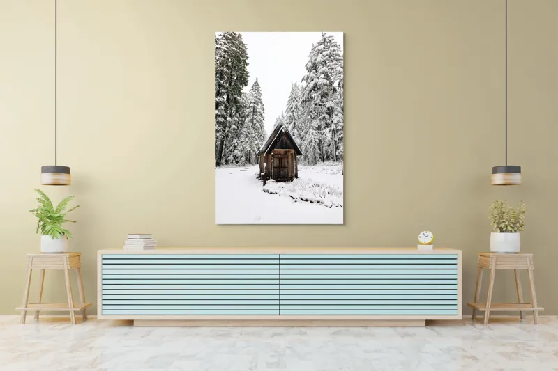 Tablou Canvas Pădure Albă și Coliba Liniștirii, 100 x 150 cm – poza 4