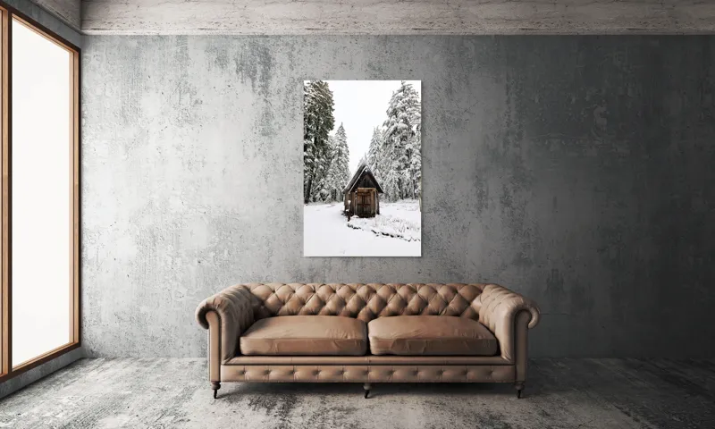 Tablou Canvas Pădure Albă și Coliba Liniștirii, 100 x 150 cm – poza 6