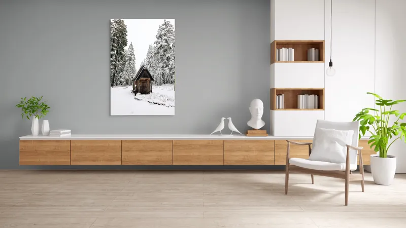 Tablou Canvas Pădure Albă și Coliba Liniștirii, 100 x 150 cm – poza 8
