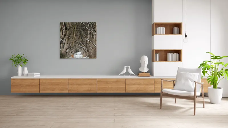 Tablou Canvas, "Aleea fermecată a iernii tainice", 100 x 100 cm – poza 8