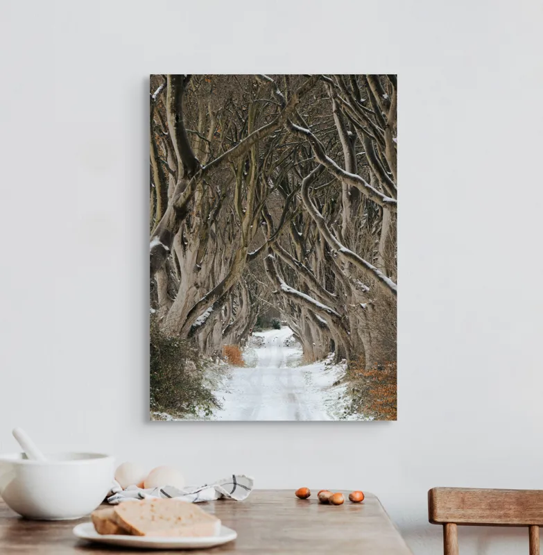 Tablou Canvas, "Aleea fermecată a iernii tainice", 50 x 70 cm – poza 3