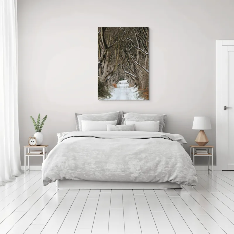Tablou Canvas, "Aleea fermecată a iernii tainice", 70 x 100 cm – poza 3