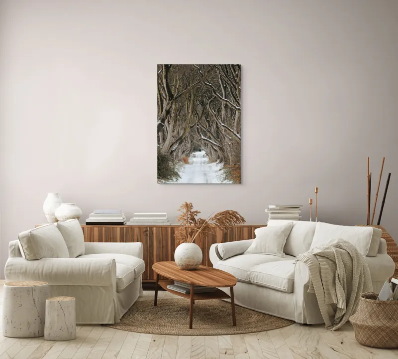 Tablou Canvas, "Aleea fermecată a iernii tainice", 70 x 100 cm – poza 4