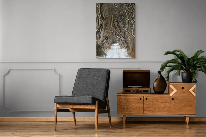 Tablou Canvas, "Aleea fermecată a iernii tainice", 70 x 100 cm – poza 6