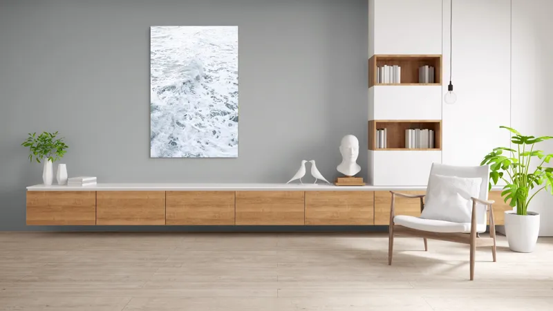 Tablou Canvas pe tema valurilor albastre, art decorativ marin, 100 x 150 cm – poza 8