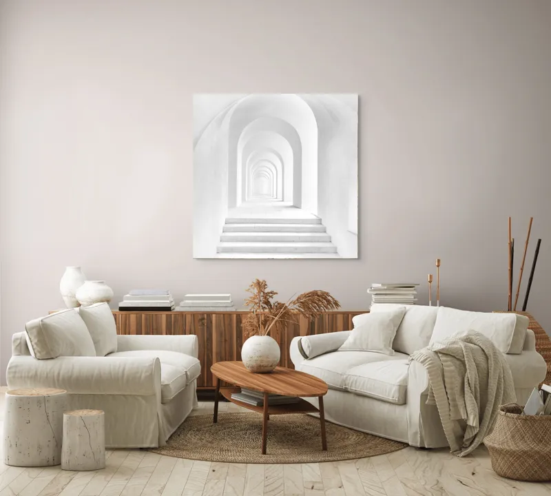 Tablou Canvas, "Dansul umbrelor arcuite spre infinit", 100 x 100 cm – poza 3