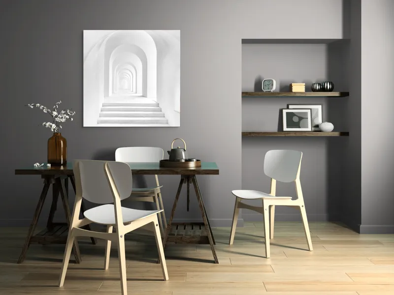 Tablou Canvas, "Dansul umbrelor arcuite spre infinit", 100 x 100 cm – poza 6
