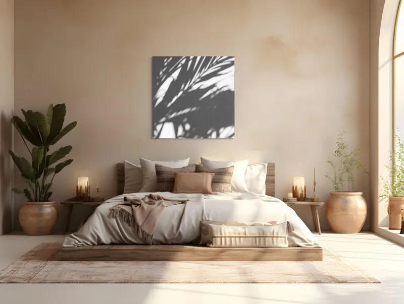 Tablou Canvas, "Umbre dansând pe perete alb", 100 x 100 cm – poza 4