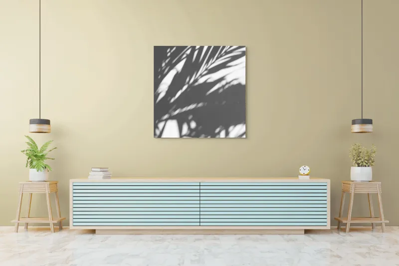 Tablou Canvas, "Umbre dansând pe perete alb", 100 x 100 cm – poza 5