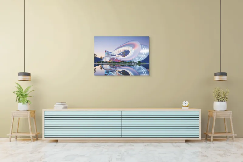 Tablou Canvas Modern clădire futuristă argintiu decor, 100 x 70 cm – poza 4