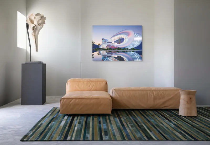 Tablou Canvas Modern clădire futuristă argintiu decor, 100 x 70 cm – poza 7