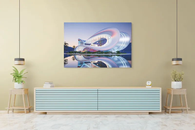 Tablou Canvas Modern clădire futuristă argintiu decor, 150 x 100 cm – poza 6