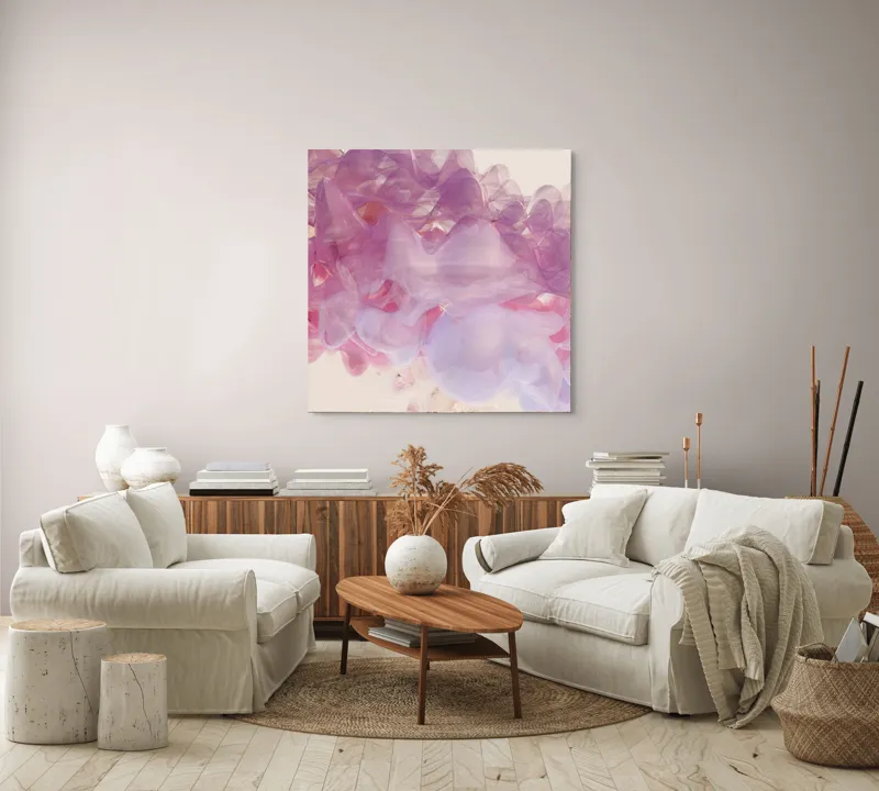Tablou Canvas, "Vis efemer în nuanțe pastelate", 100 x 100 cm – poza 3