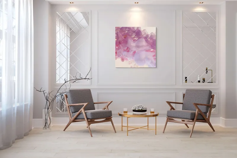 Tablou Canvas, "Vis efemer în nuanțe pastelate", 100 x 100 cm – poza 7
