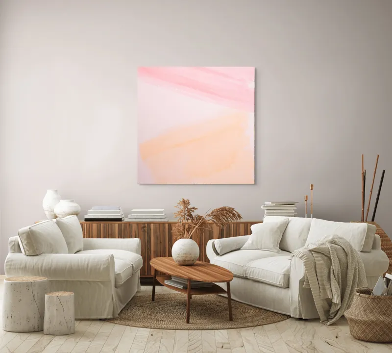 Tablou Canvas, "Vise Împletite în Aquarelă Pastelată", 100 x 100 cm – poza 3