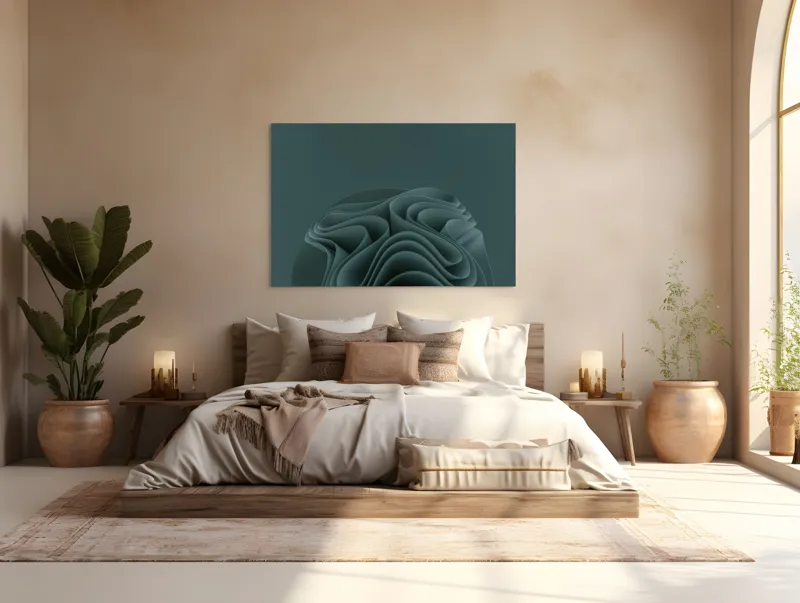 Tablou Canvas Abstract Teal – Design Eteric pentru Interioare, 150 x 100 cm – poza 4
