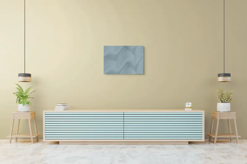 Tablou Canvas Valuri sinuoase verticale albastru textură unduire abstractizare, 70 x 50 cm – poza 7