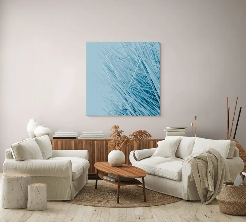 Tablou Canvas Dansul vântului printre paie albastre, 100 x 100 cm – poza 3