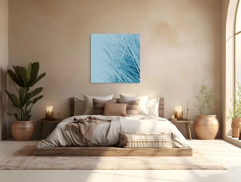 Tablou Canvas Dansul vântului printre paie albastre, 100 x 100 cm – poza 4