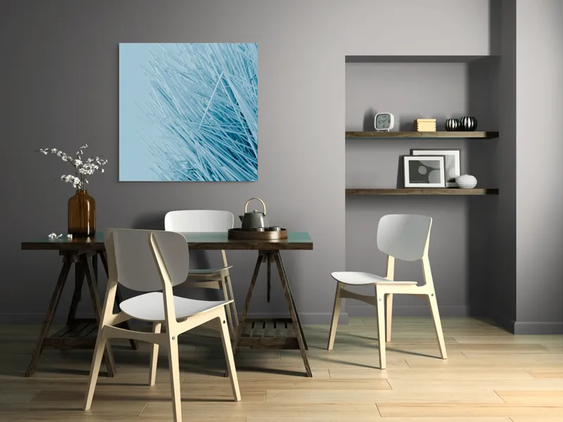 Tablou Canvas Dansul vântului printre paie albastre, 100 x 100 cm – poza 6
