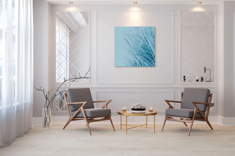 Tablou Canvas Dansul vântului printre paie albastre, 100 x 100 cm – poza 7