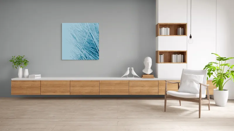 Tablou Canvas Dansul vântului printre paie albastre, 100 x 100 cm – poza 8