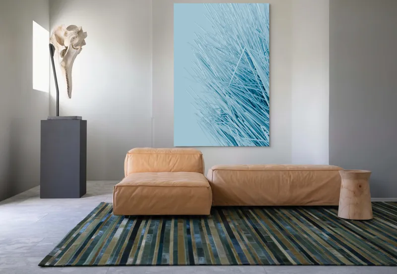 Tablou Canvas Dansul vântului printre paie albastre, 100 x 150 cm – poza 7