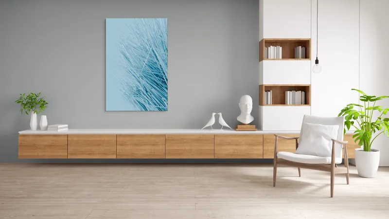 Tablou Canvas Dansul vântului printre paie albastre, 100 x 150 cm – poza 8